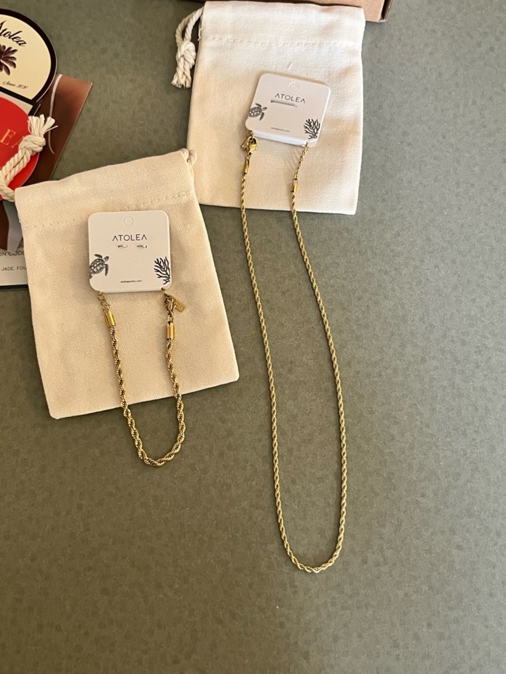 NWT Atolea Calvi rope chain bracelet and necklace bundle - Picture 2 of 12